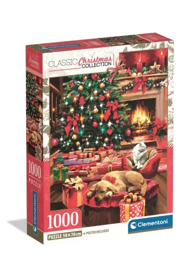 Puzzle 1000 Xmas Coll. Christmas By The Fire Clementoni