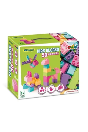 Kids Blocks klocki r�owo-fioletowe 50el