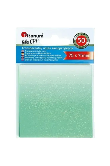Titanum Notes samoprzylepny transparentny 75x75mm 50 kartek