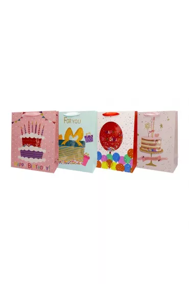incood. Torba prezentowa 26x62 tort urodzinowy mix