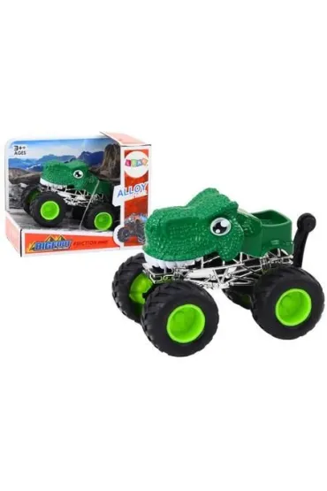 Teren�wka dino du�e gumowe ko�a zielona LeanToys