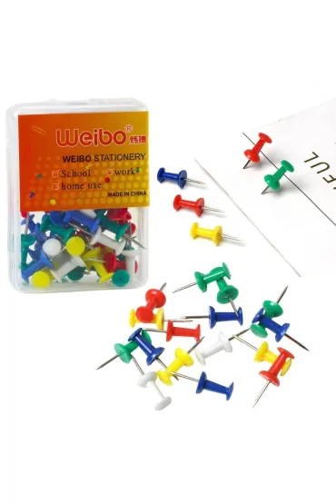LeanToys Pinezki biurowe kolorowe 40 szt