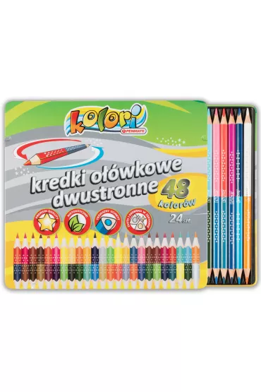 Penmate Kolori Premium Kredki o��wkowe tr�jk�tne dwustronne 48 kolor�w