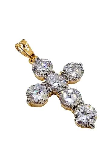 Zawieszka Krzy�yk z Cyrkoniami 34x23mm