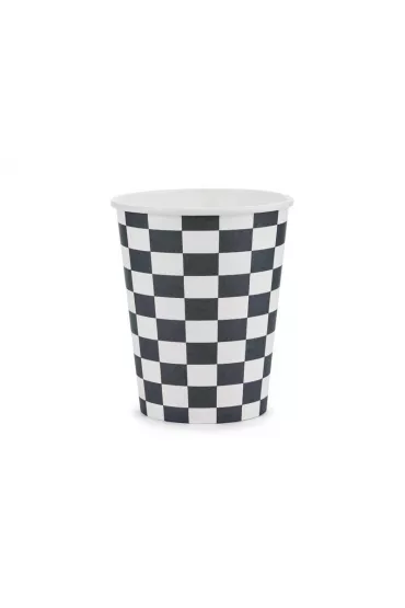 PartyDeco Kubeczki Szachownica 220ml 6 szt.