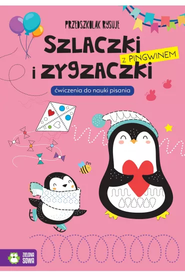Szlaczki i zygzaczki z pingwinem. �wiczenia od nauki pisania. Przedszkolak rysuje