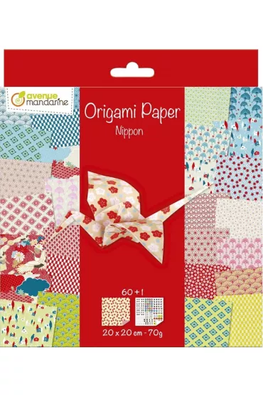 Avenue Mandarine Papier origami Nippon 20 x 20 cm 60 kartek