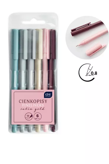 Interdruk Cienkopisy Satin Gold 6 szt.