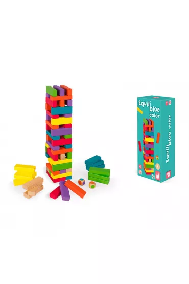 Gra Wie�a z klock�w z kolorami Equilibloc Janod