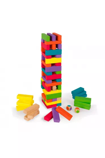 Gra Wie�a z klock�w z kolorami Equilibloc Janod