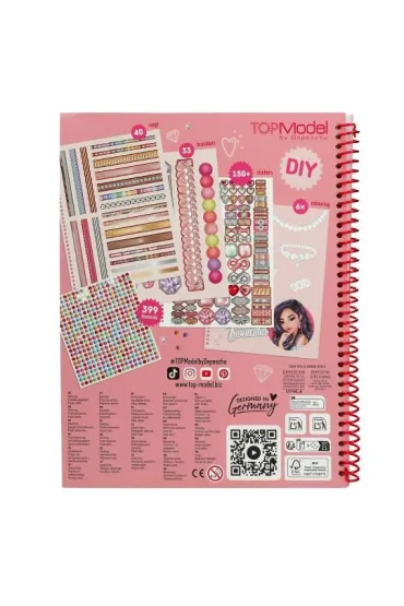 Kolorowanka DIY Bling Bling Top Model do robienia pier�cionk�w i bransoletek z naklejkami 13740A