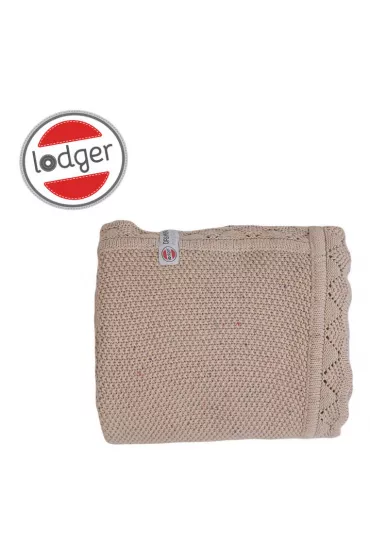Kocyk niemowlcy dziergany baweniany 80x100 cm beowy Tribe Fancy Linen