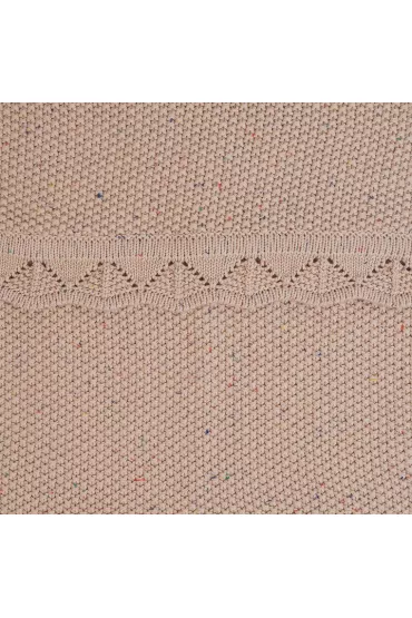Kocyk niemowlcy dziergany baweniany 80x100 cm beowy Tribe Fancy Linen