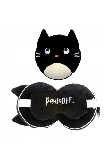 Puckator Pluszowa poduszka podr�na z opask� na oczy Relaxeazzz - Kot Feline Fine