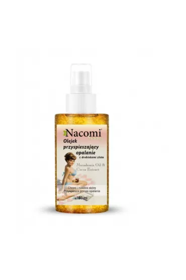 Nacomi Olejek przyspieszaj�cy opalanie z drobinkami z�ota Sunny Shimmering Tan Accelerating Oil With Gold Flakes 150 ml