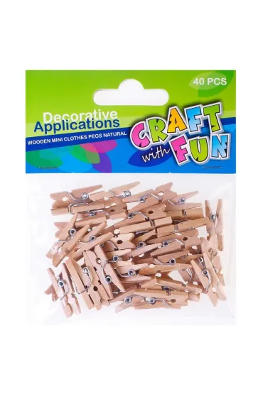 Craft with Fun Ozdoba drewniana Spinacz 40 szt.