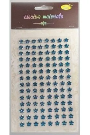 Galeria Hobby Stiker z kryszta�kami Kwiaty turkusowe 8mm 112 szt.