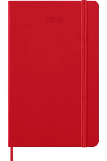 Kalendarz 2026 12M Moleskine L twarda oprawa tygodniowy Scarlet Red 13x21cm