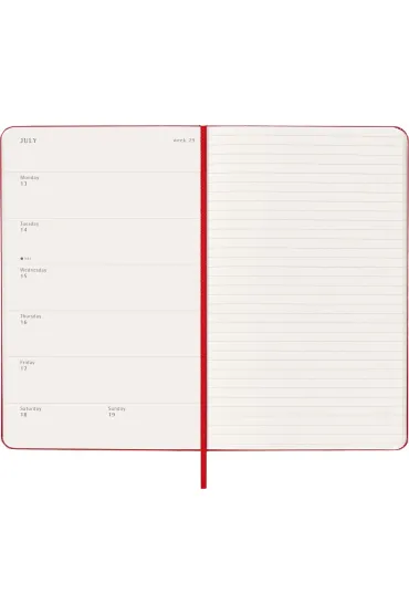 Kalendarz 2026 12M Moleskine L twarda oprawa tygodniowy Scarlet Red 13x21cm
