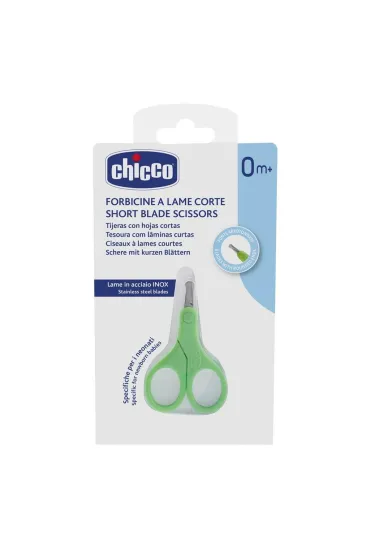 Chicco No�yczki niemowl�ce kr�tkie zielone 0m+