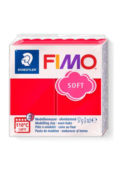 Staedtler Masa plastyczna termoutwardzalna Soft, czerwona, 57g, kostka