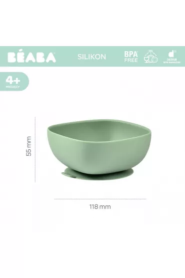 Beaba Silikonowa miseczka z przyssawk sage green 240 ml