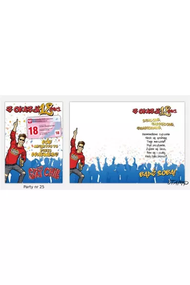 Stamp Karnet Party B6 + koperta wz�r nr 25 Urodziny 18