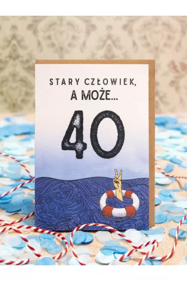 Absztyfikant Kartka Stary cz�owiek a mo�e 40