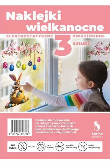 Kunke Naklejki Wielkanocne Ga��zka i zaj�czek 3 szt.