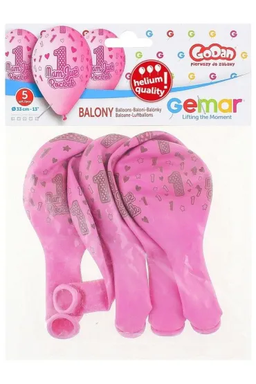 Godan Balony Premium Hel Mam Ju� Roczek, r�owe 13" 5 szt.