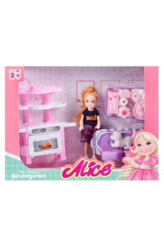 Lalka Alice 12 cm + akcesoria kuchenne Mega Creative