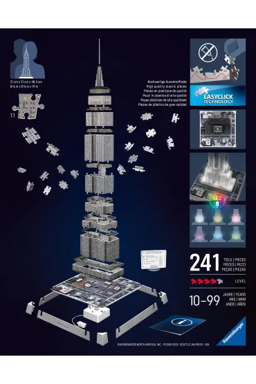 Puzzle Iconics 224 el. 3D Empire State Building Ravensburger