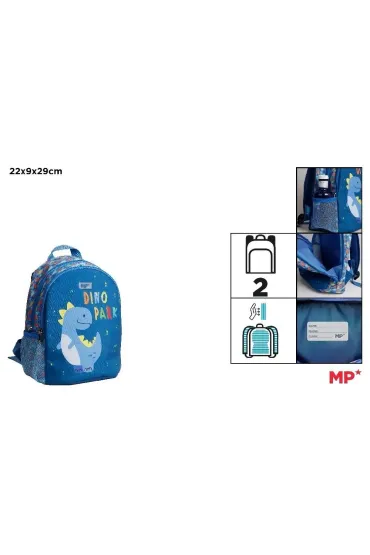 Mp Main Paper Plecak dwukomorowy Dino Park granatowy 22x9x29cm