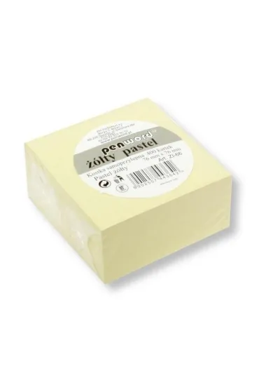 Penword Kostka samoprzylepna pastel ��ty 76x76mm 400 kartek