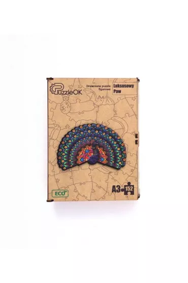 Puzzle drewniane eko 152 el. Luksusowy paw A3 Maksik