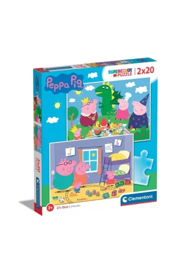 Puzzle 2x20 el. SuperColor. �winka Peppa Clementoni