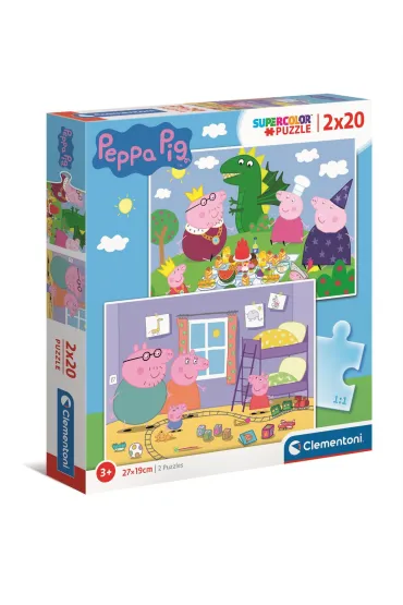 Puzzle 2x20 el. SuperColor. �winka Peppa Clementoni