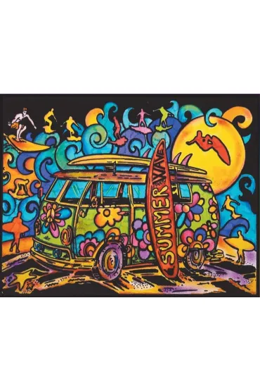 Kolorowanka Welwetowa 47x35 Surferzy Hipisi