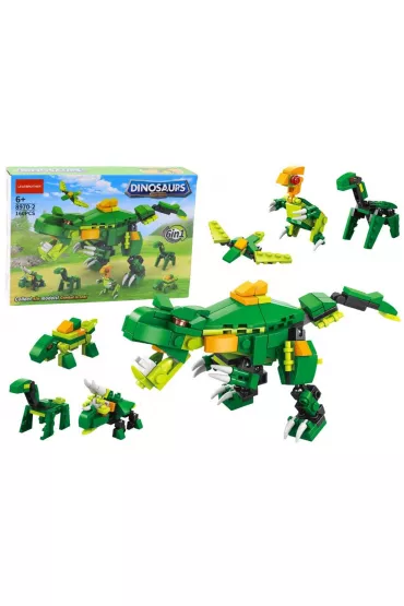 Klocki konstrukcyjne dinozaury 6w1 160el