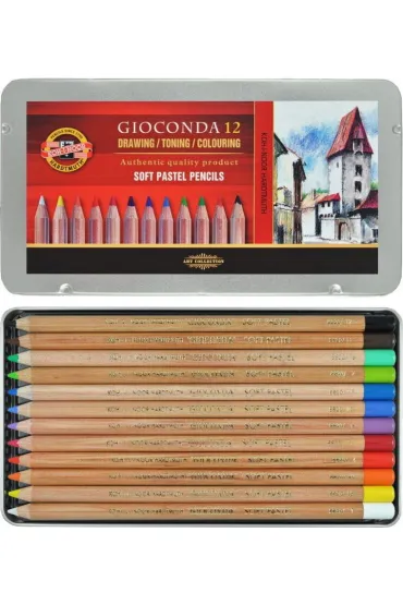 Koh-I-Noor Pastele suche w o��wku Gioconda w opakowaniu metalowym 12 kolor�w