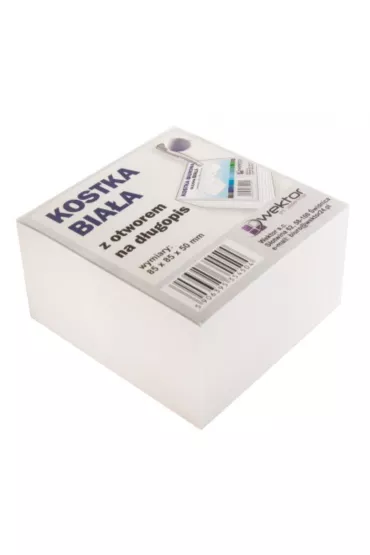 Wektor Kostka klejona, otw�r na d�ugopis bia�y 85x85 mm, 5cm