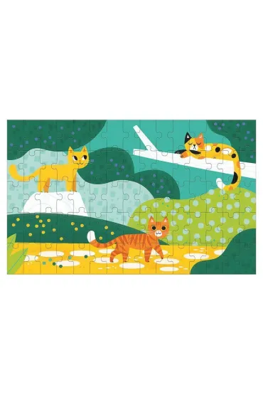 Puzzle soczewkowe z ruchomym obrazkiem 3D Du�e i ma�e koty 5+ Mudpuppy