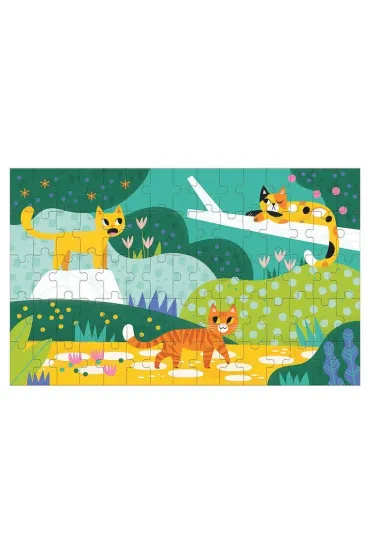 Puzzle soczewkowe z ruchomym obrazkiem 3D Du�e i ma�e koty 5+ Mudpuppy