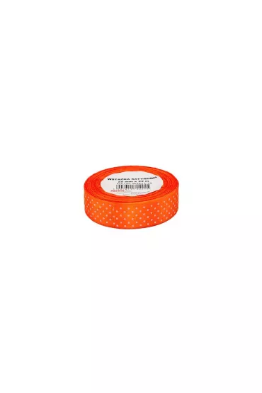 Wst��ka satynowa w kropki pomara�czowa 25mm x 22m