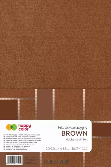 Happy Color Filc dekoracyjny br�zowy 20x30cm, 1.5mm