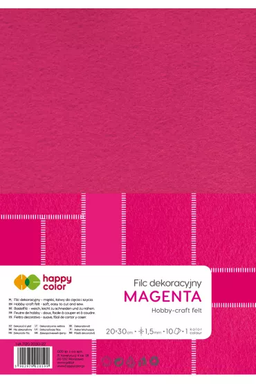 Happy Color Filc dekoracyjny magenta 10 szt.