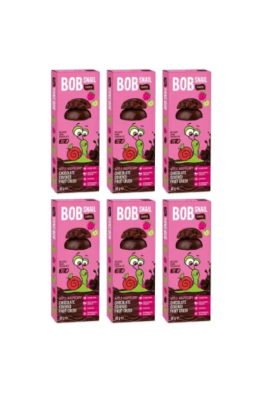 Bob Snail Przek�ska jab�kowo-malinowa w ciemnej czekoladzie Zestaw 6 x 30 g
