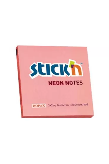 Stickn Notes samoprzylepny neon r�owy 76x76 mm