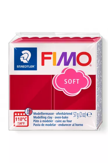 Staedtler Masa plastyczna termoutwardzalna Soft, karminowa, 57g, kostka