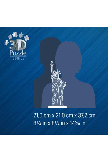 Puzzle 128 el. 3D Iconics Statua Wolno�ci Ravensburger